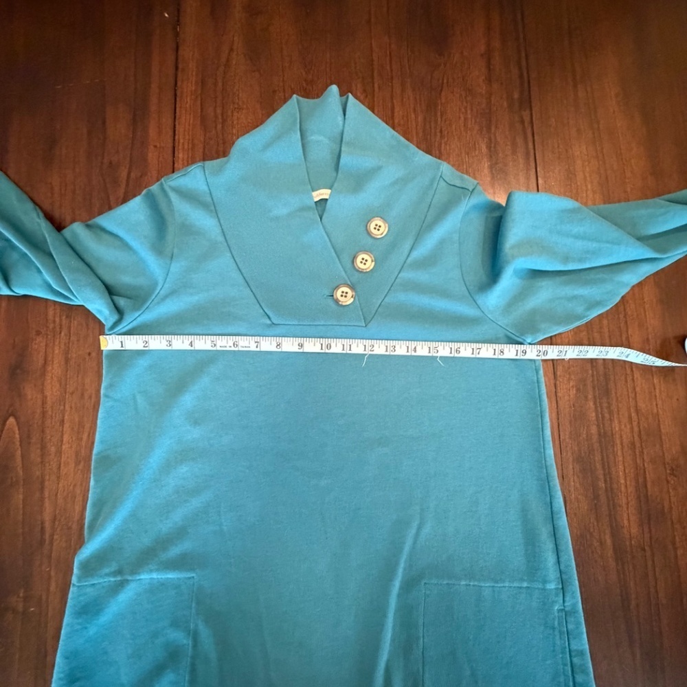 Soft Surroundings Women's Teal Tunic Sweatshirt, Size Medium - Picture 13 of 15